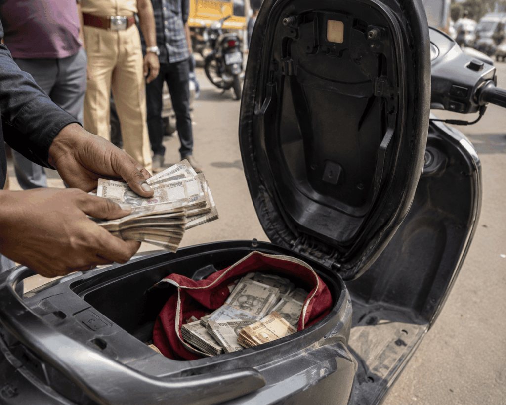 ₹1 Lakh Cash Looted from Scooty Trunk in Broad Daylight in Udgir. news02