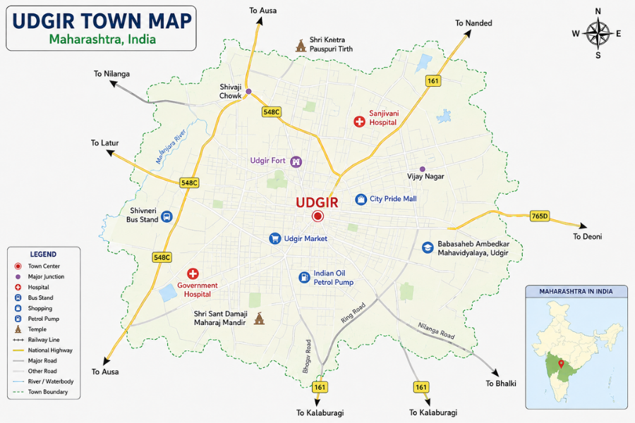 udgir town map